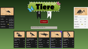 Screenshot der App KartenKampf: Tiere